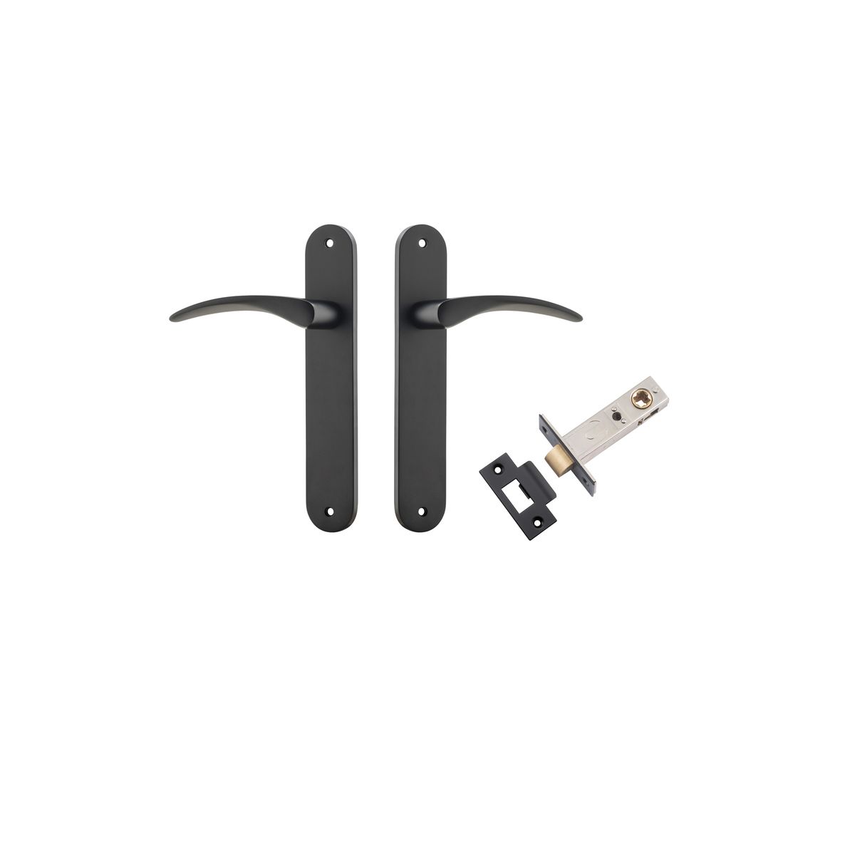 12728KPASS60 - Oxford Lever - Oval Backplate Passage Kit - Matt Black - Passage