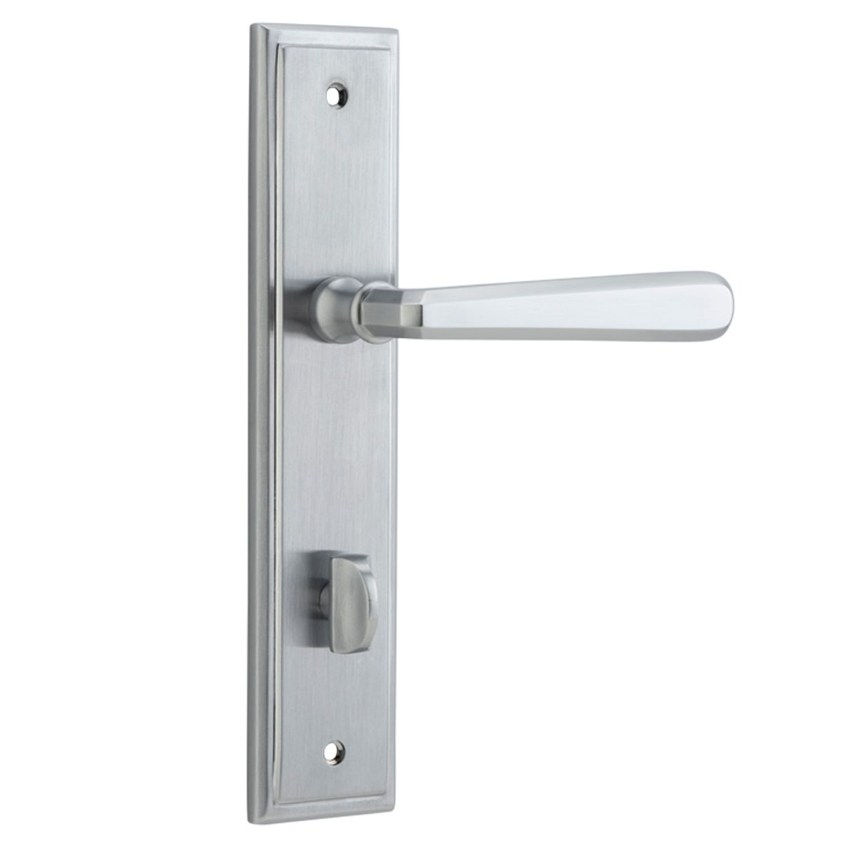 12378P85 - Copenhagen Lever - Stepped Backplate - Brushed Chrome - Privacy
