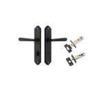 12874KPRIV60 - Copenhagen Lever - Shouldered Backplate Privacy Kit with Privacy Turn - Matt Black - Privacy
