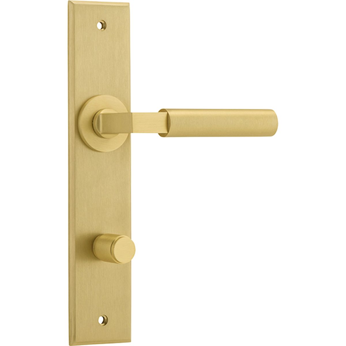 16394P85 - Berlin Lever - Chamfered Backplate - Brushed Gold PVD - Privacy