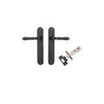 12724KPASS60 - Sarlat Lever - Oval Backplate Passage Kit - Matt Black - Passage