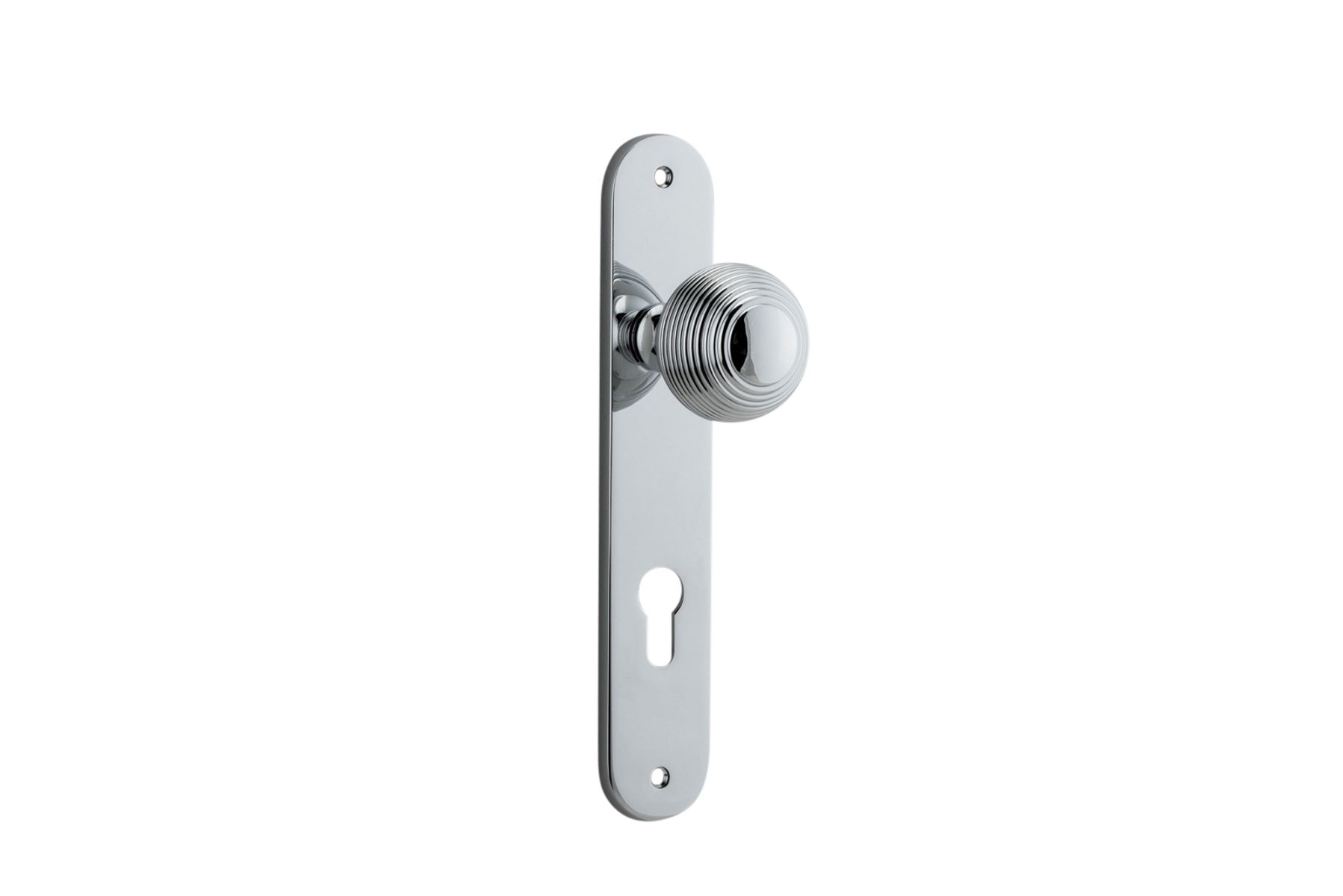 11836E85 - Guildford Knob - Oval Backplate - Polished Chrome - Entrance