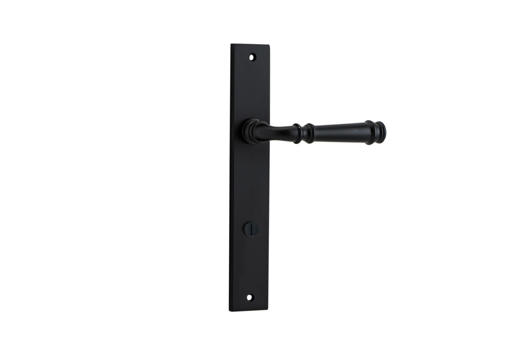 12706P85 - Verona Lever - Rectangular Backplate - Matt Black - Privacy