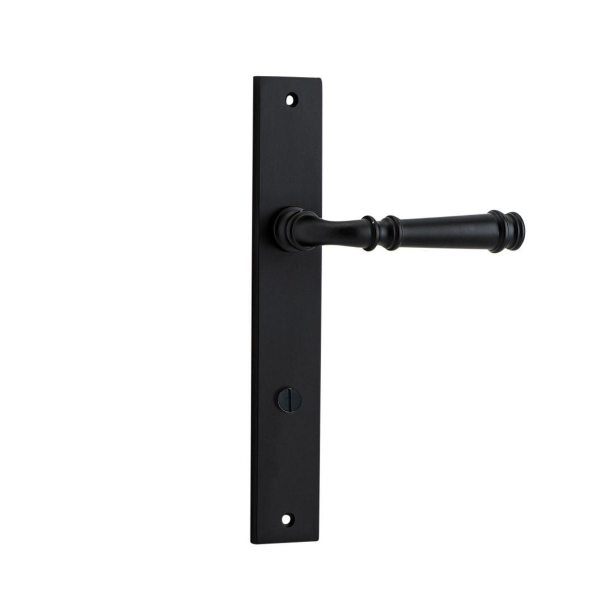 12706P85 - Verona Lever - Rectangular Backplate - Matt Black - Privacy