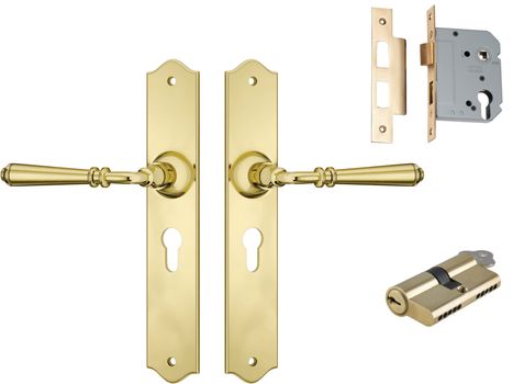 Reims Lever - Long Backplate Entrance Set with High Security Lock