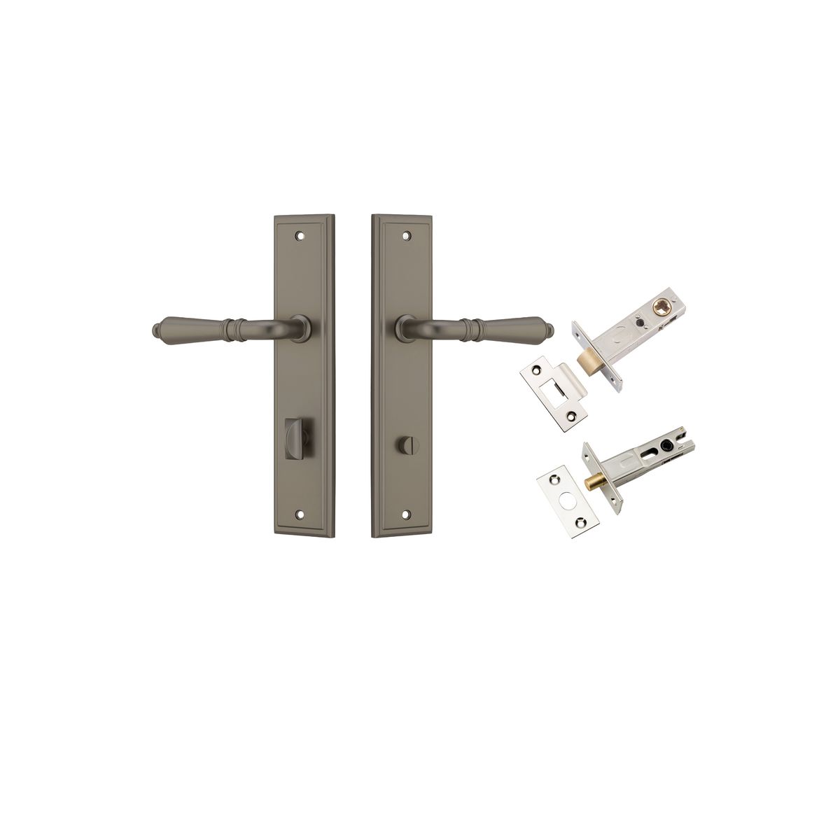 16836KPRIV60 - Sarlat Lever - Stepped Backplate Privacy Kit - Graphite PVD - Privacy