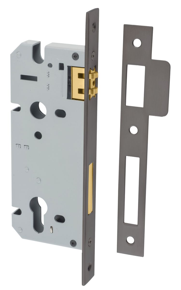 17313 - 85mm Euro Roller Mortice Lock - 45mm Backset - Graphite PVD