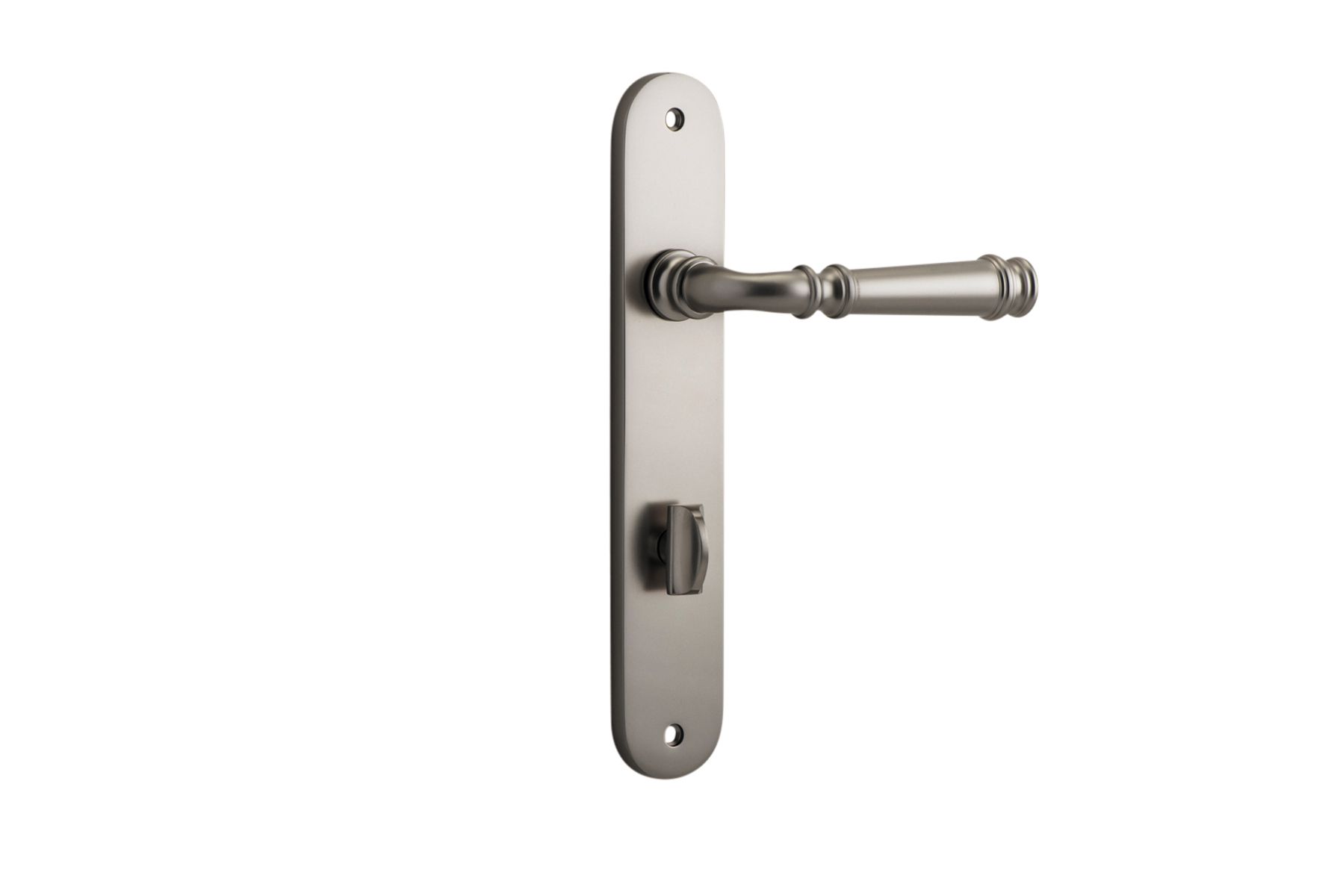 14730P85 - Verona Lever - Oval Backplate - Satin Nickel - Privacy