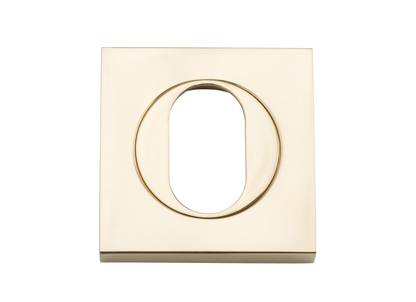 20100 - Oval Escutcheon -  Square - Polished Brass