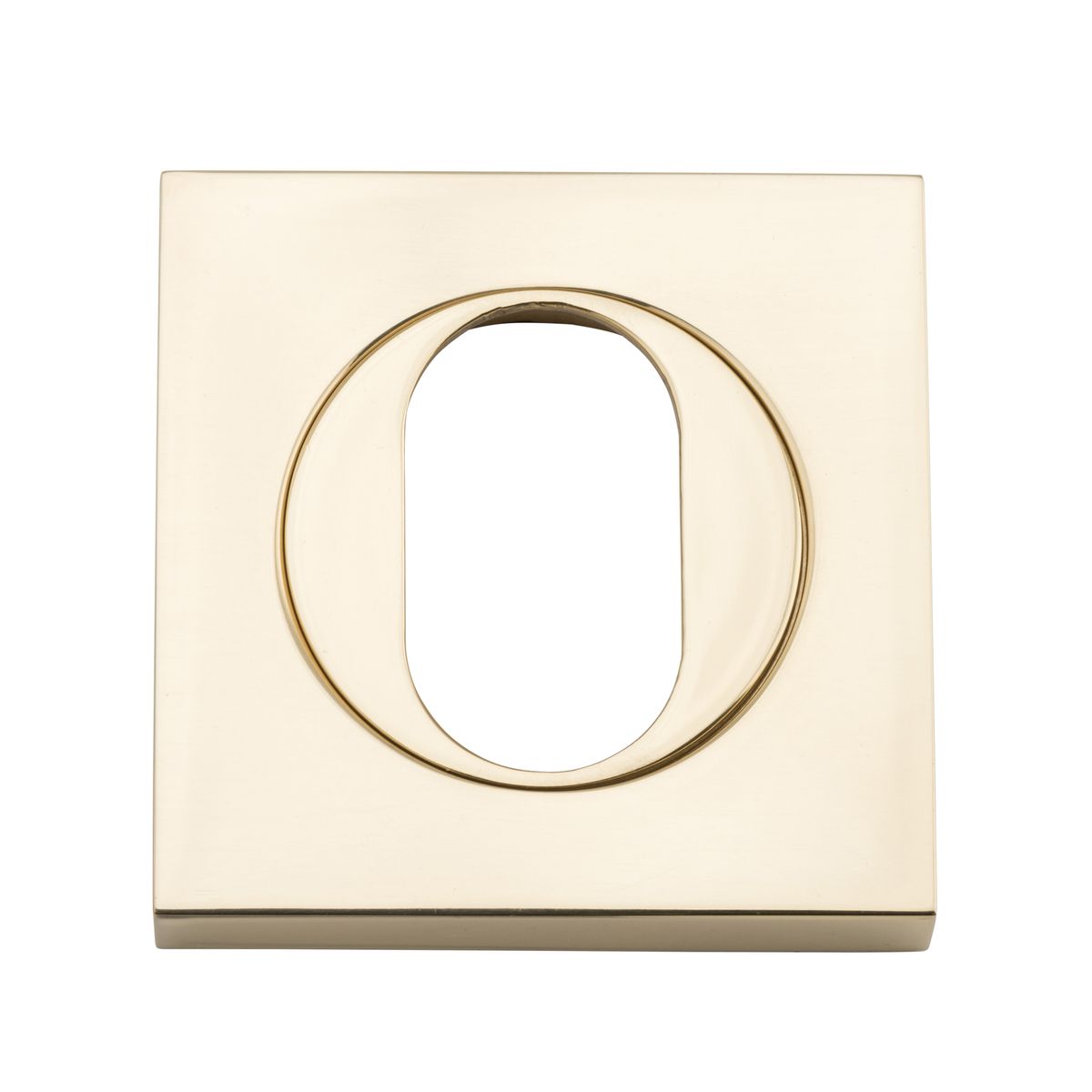 20100 - Oval Escutcheon -  Square - Polished Brass