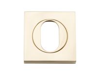 20100 - Oval Escutcheon -  Square - Polished Brass