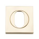 20100 - Oval Escutcheon -  Square - Polished Brass