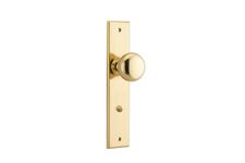 10446 - Cambridge Knob - Chamfered Backplate - Polished Brass - Passage