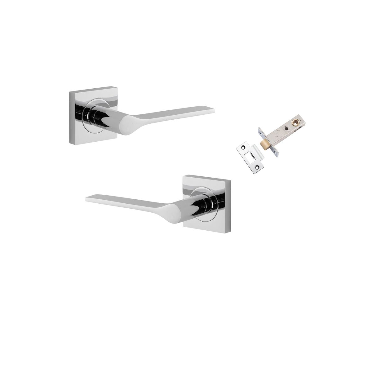 0434KPASS60 - Como Lever - Square Rose Passage Kit - Polished Chrome - Passage