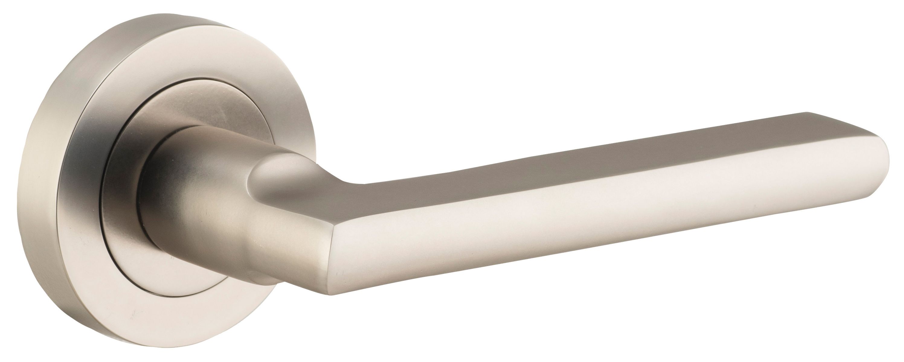 9219 - Baltimore Lever - Round Rose - Satin Nickel - Passage