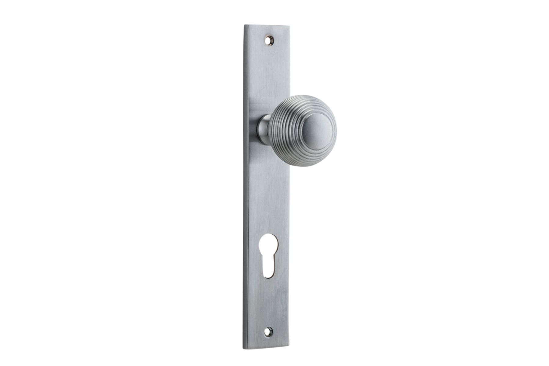12324E85 - Guildford Knob - Rectangular Backplate - Brushed Chrome - Entrance