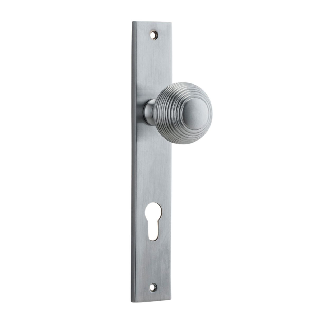 12324E85 - Guildford Knob - Rectangular Backplate - Brushed Chrome - Entrance