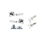 0424KPRIV60 - Brunswick Lever - Square Rose Privacy Kit - Polished Chrome - Privacy