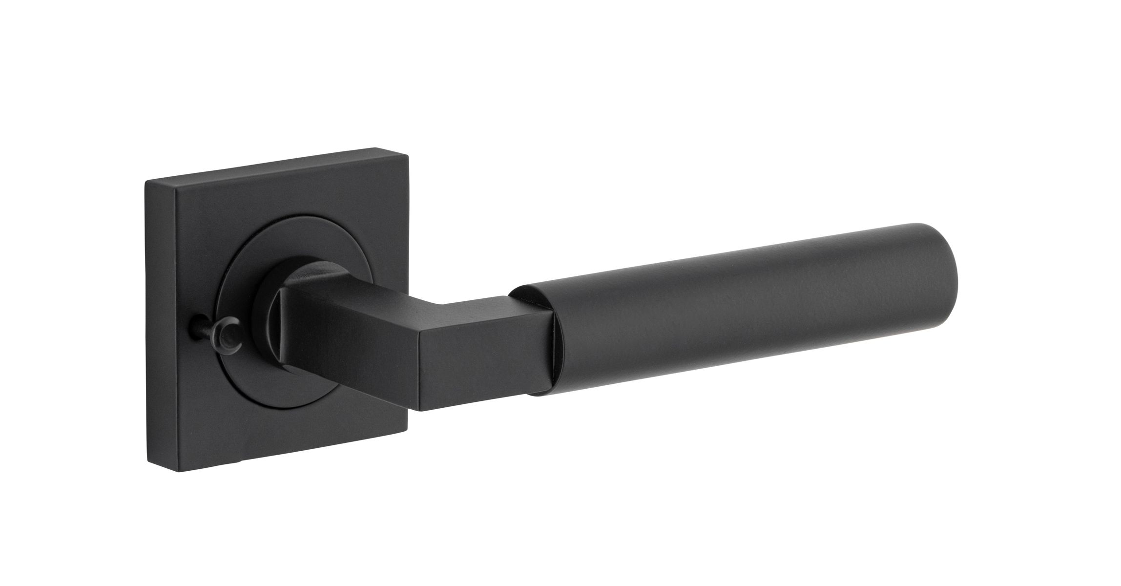 0413KIBPRIV60 - Berlin Lever - Square Rose Privacy Kit (Inbuilt Privacy) - Matt Black - Privacy