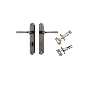 Annecy Lever - Oval Backplate Privacy Kit with Privacy Turn