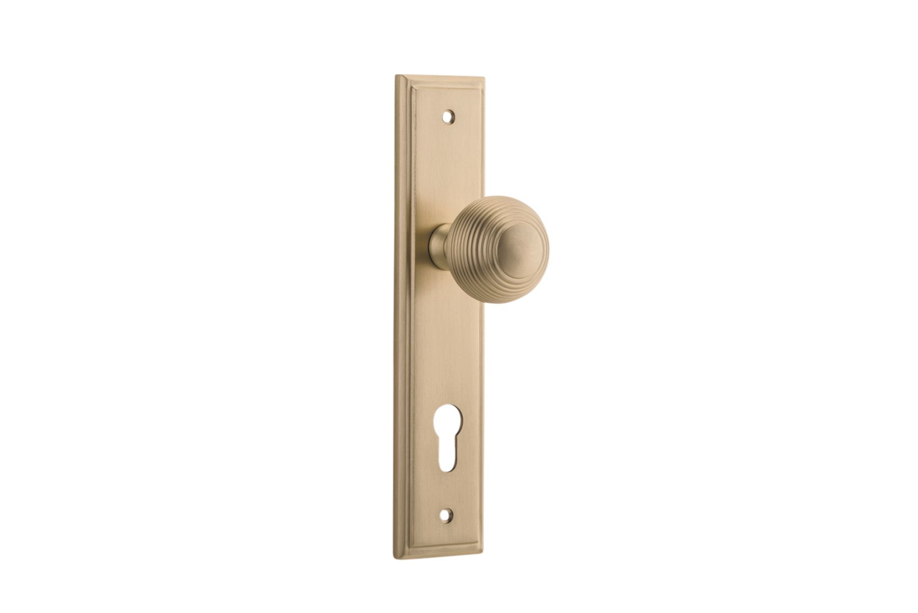 15342E85 - Guildford Knob - Stepped Backplate - Brushed Brass - Entrance