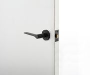 0363 - Como Lever - Round Rose - Matt Black - Passage