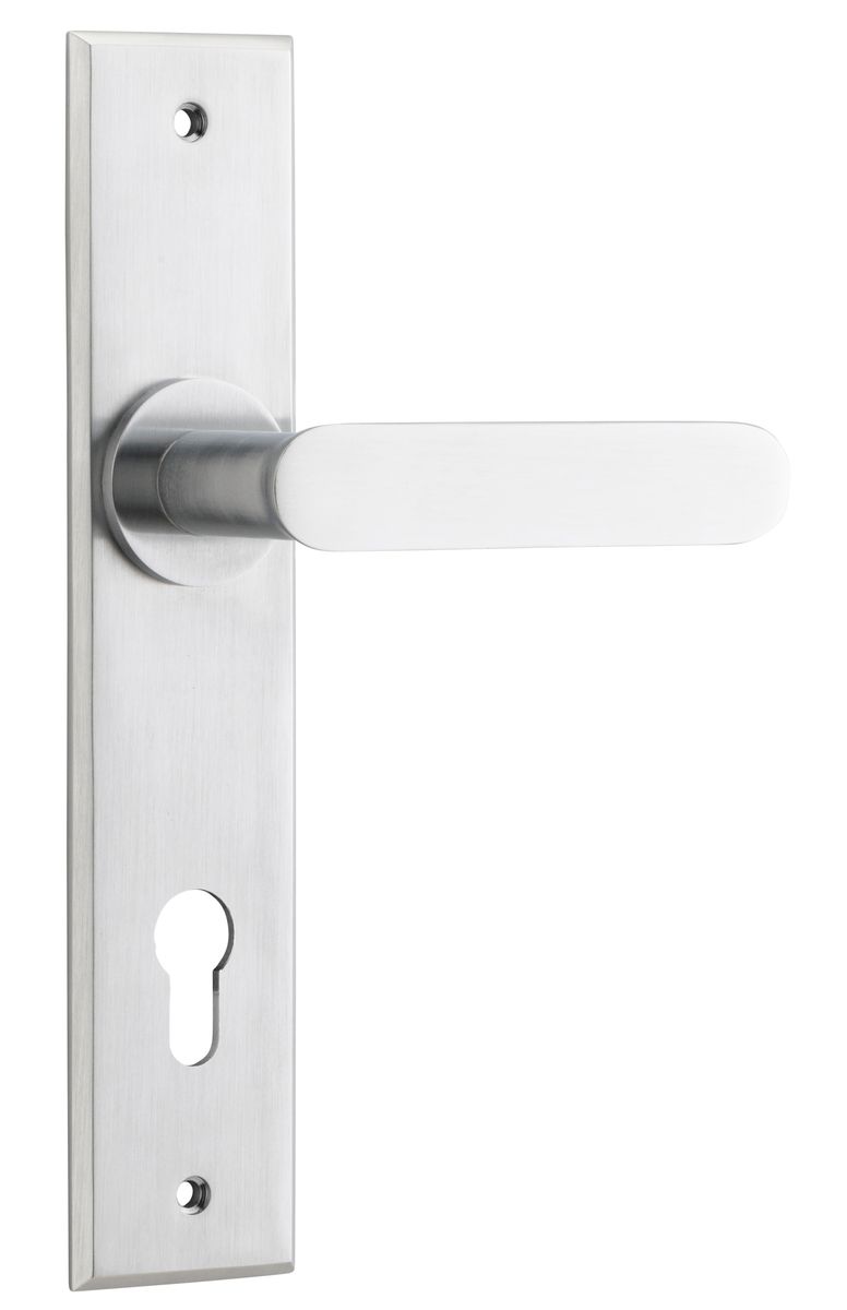 12284E85 - Bronte Lever - Chamfered Backplate - Brushed Chrome - Entrance