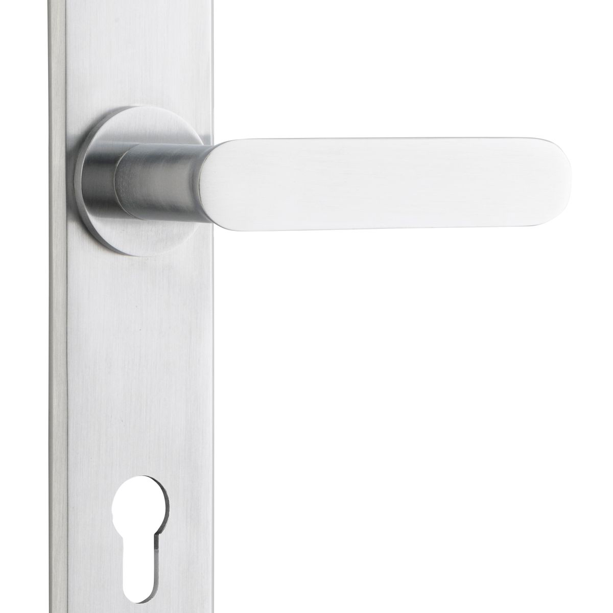 12284E85 - Bronte Lever - Chamfered Backplate - Brushed Chrome - Entrance