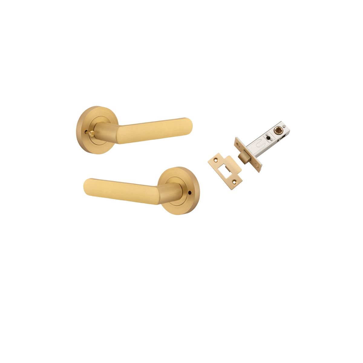 20776KIBPRIV60 - Osaka Lever - Round Rose (Inbuilt Privacy) - Brushed Brass - Privacy