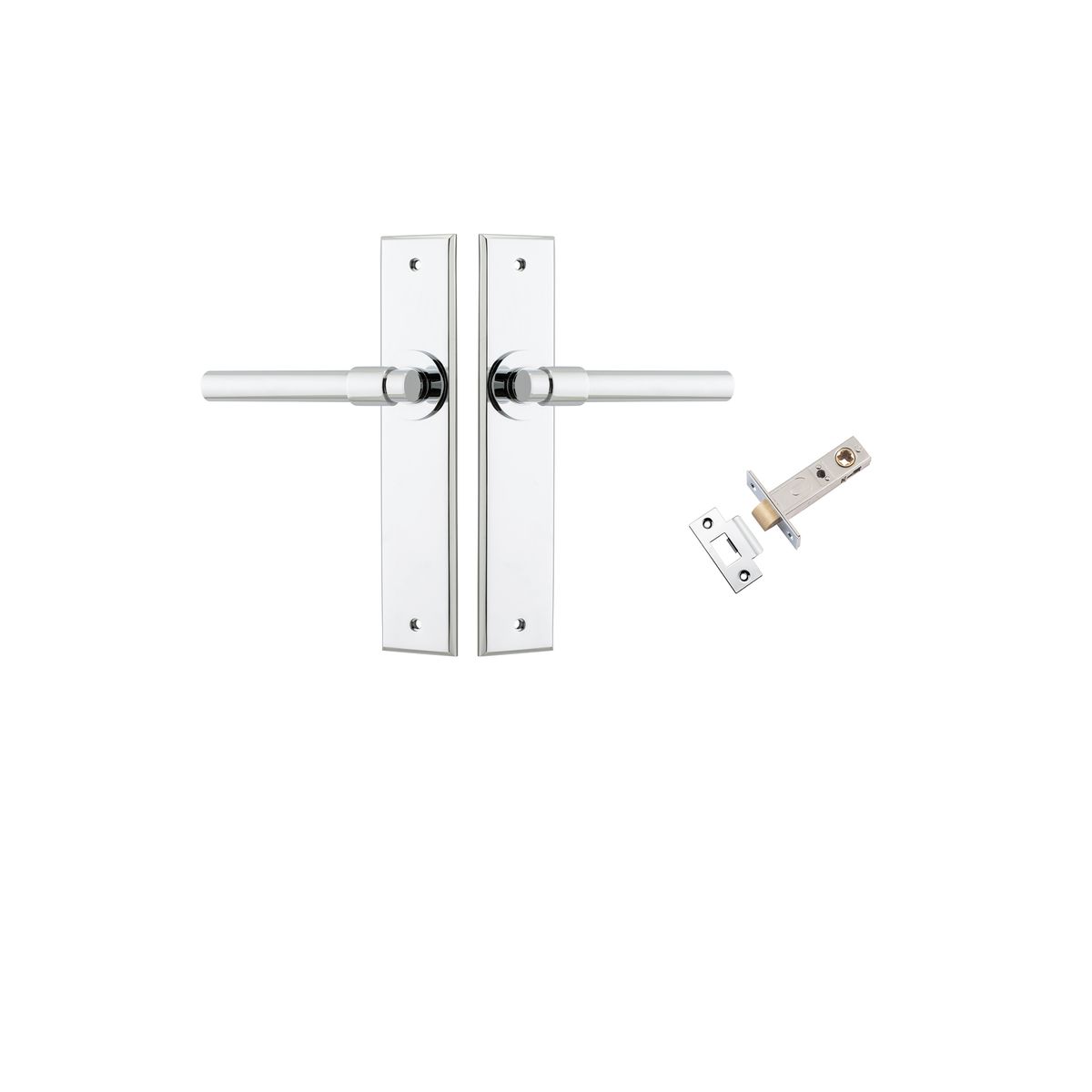 11904KPASS60 - Helsinki Lever - Chamfered Backplate Passage Kit - Polished Chrome - Passage
