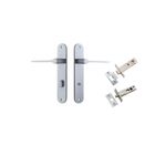 12270KPRIV60 - Como Lever - Oval Backplate Privacy Kit - Brushed Chrome - Privacy