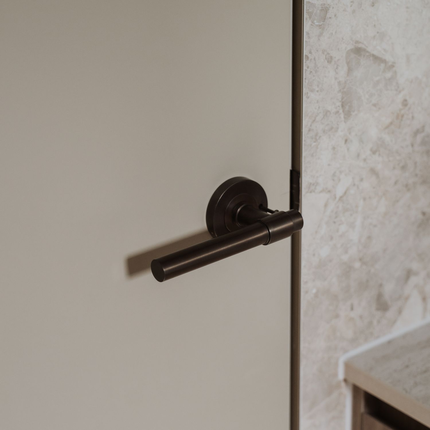 16626KIBPRIV60 - Helsinki Lever - Round Rose (Inbuilt Privacy) - Brushed Gold PVD - Privacy