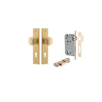 Paddington Knob - Chamfered Backplate Entrance Kit with High Security Lock