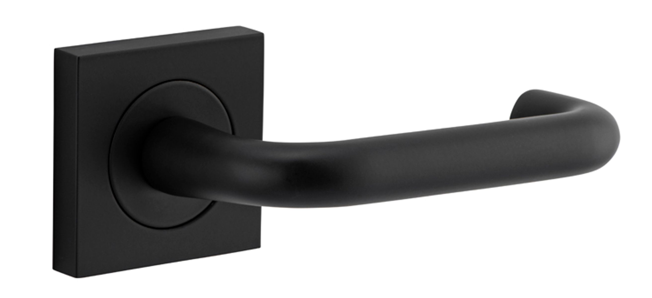 20363 - Oslo Lever - Square Rose - Matt Black - Passage