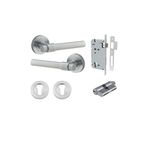 20625KENTR60KK - Helsinki Lever - Round Rose Entrance Kit with Separate High Security Lock - Brushed Chrome - Entrance