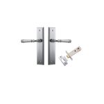 12242KPASS60 - Verona Lever - Stepped Backplate Passage Kit - Brushed Chrome - Passage