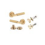 0453KPRIV60 - Berlin Lever - Round Rose Privacy Kit - Brushed Brass - Privacy