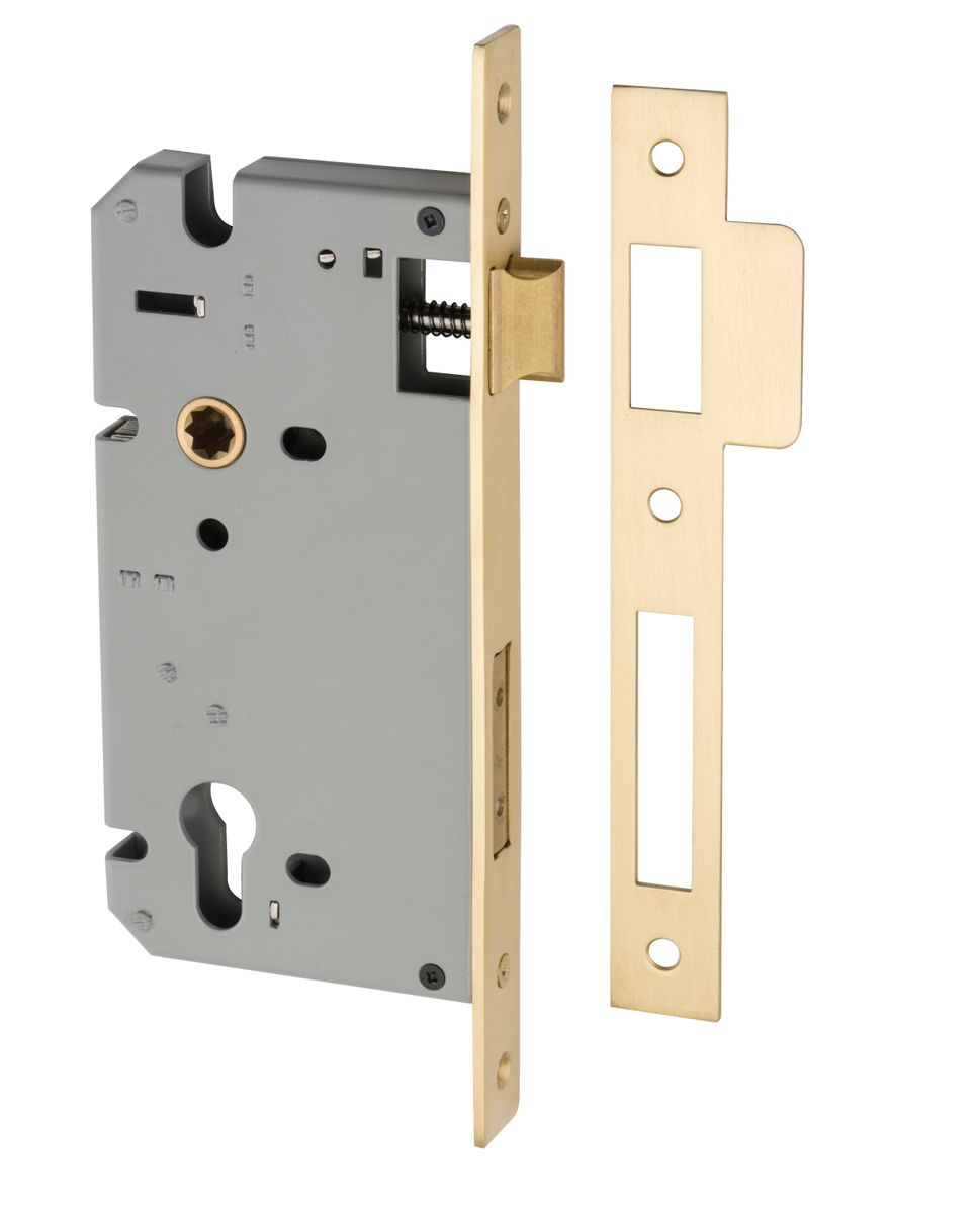 17163 - 85mm Euro Mortice Locks - 60mm Backset - Brushed Gold PVD