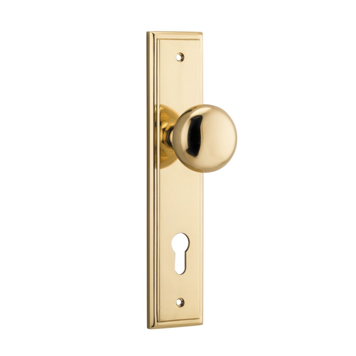 10340E85 - Cambridge Knob - Stepped Backplate - Polished Brass - Entrance