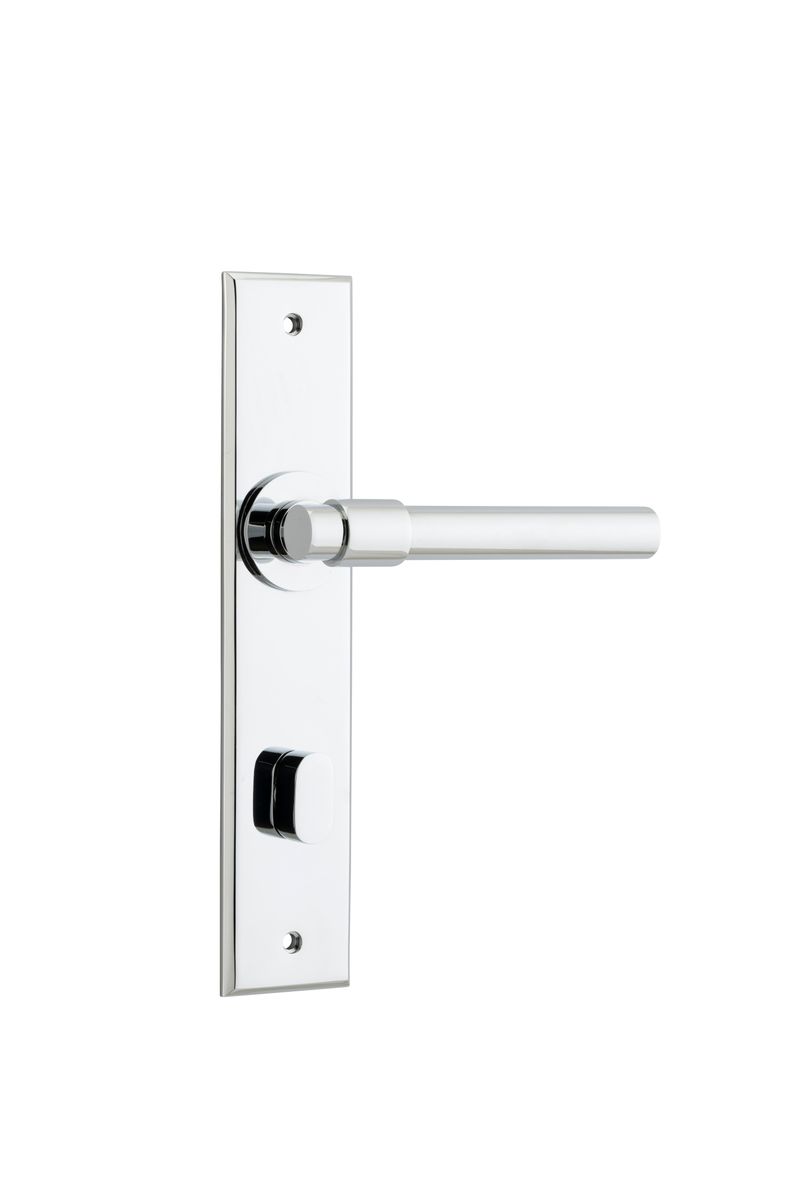 11904P85 - Helsinki Lever - Chamfered Backplate - Polished Chrome - Privacy
