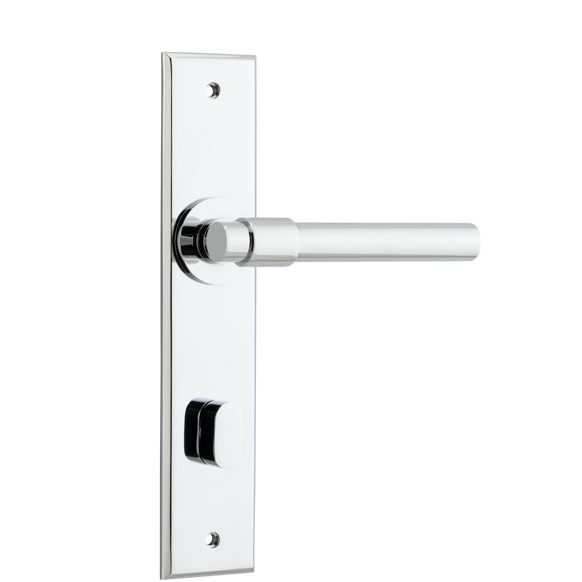 11904P85 - Helsinki Lever - Chamfered Backplate - Polished Chrome - Privacy