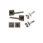 0271KPRIV60 - Baltimore Lever - Square Rose Privacy Kit with Separate Privacy Turn - Signature Brass - Privacy