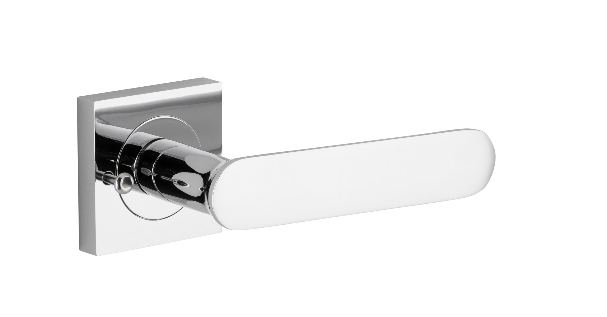 0404KIBPRIV60 - Bronte Lever - Square Rose Privacy Kit (Inbuilt Privacy) - Polished Chrome - Privacy