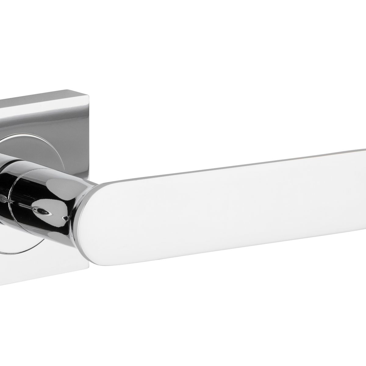 0404KIBPRIV60 - Bronte Lever - Square Rose Privacy Kit (Inbuilt Privacy) - Polished Chrome - Privacy