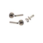 0327KIBPRIV60 - Annecy Lever - Round Rose (Inbuilt Privacy) - Distressed Nickel - Privacy