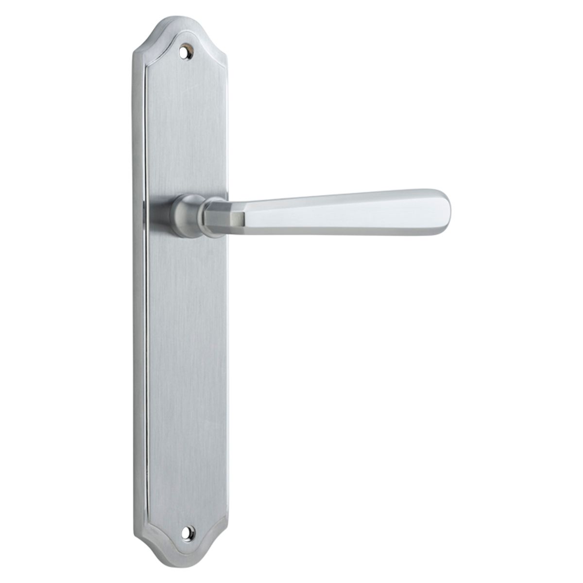 12374 - Copenhagen Lever - Shouldered Backplate - Brushed Chrome - Passage
