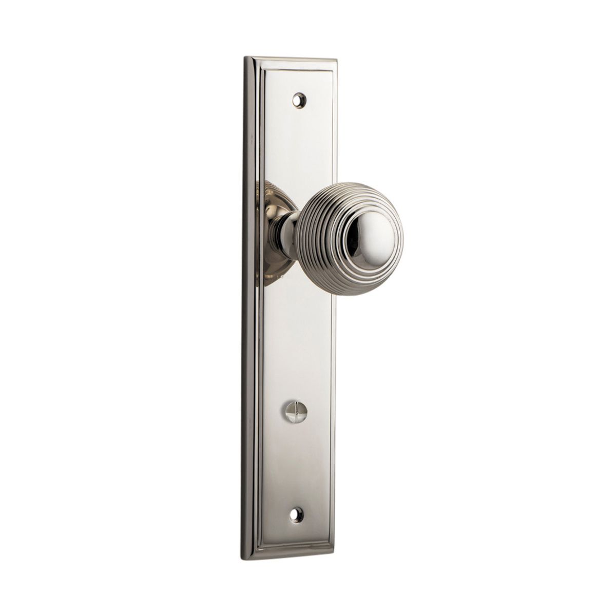 14342P85 - Guildford Knob - Stepped Backplate - Polished Nickel - Privacy