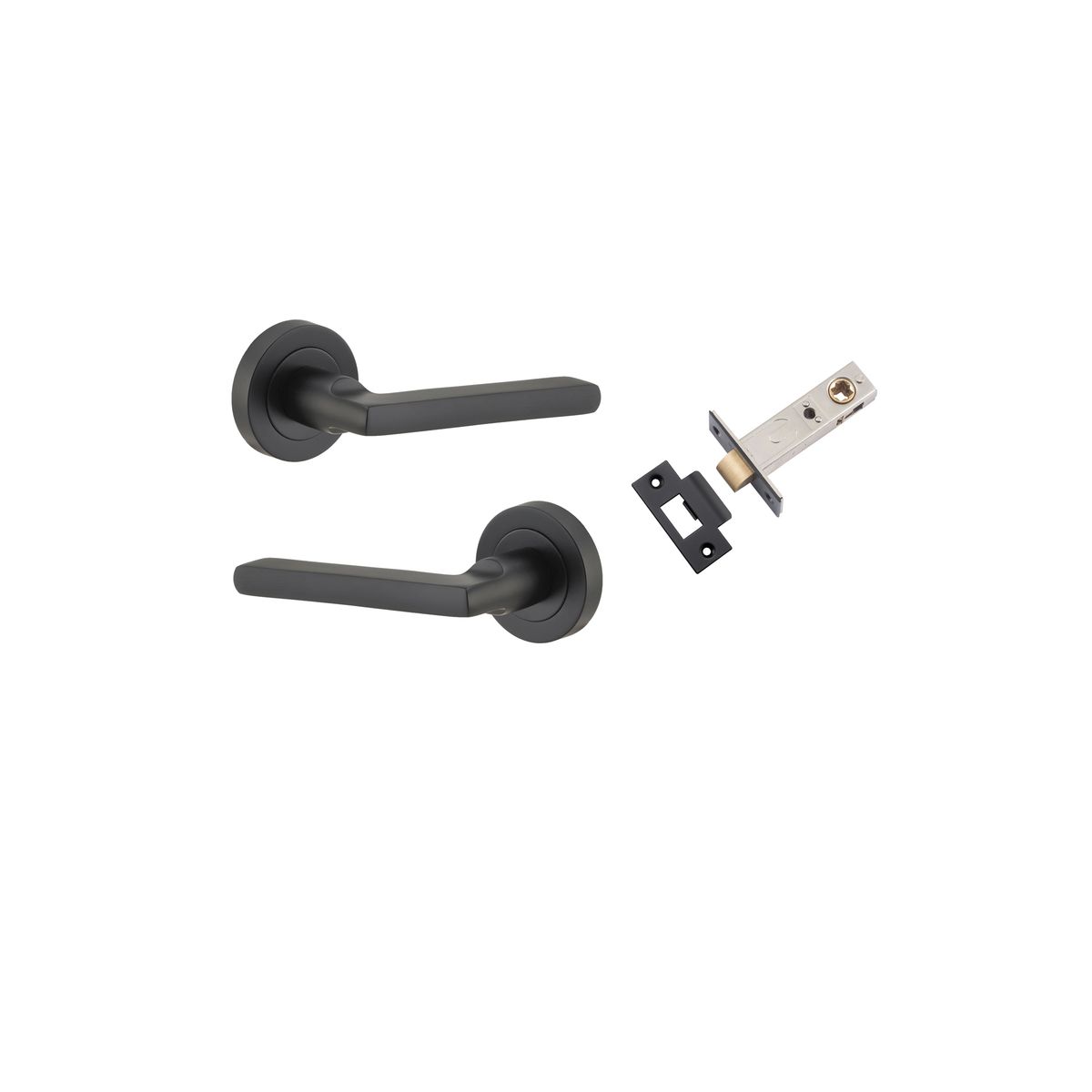 9213KPASS60 - Baltimore Lever - Round Rose Passage Kit - Matt Black - Passage