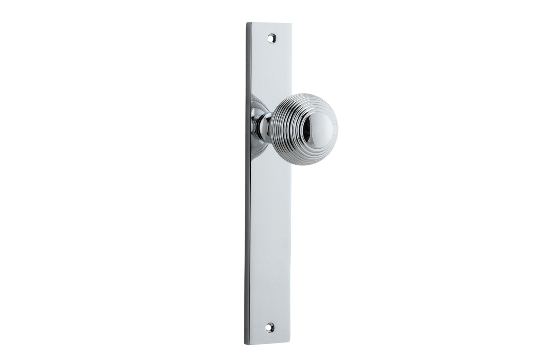 11824 - Guildford Knob - Rectangular Backplate - Polished Chrome - Passage