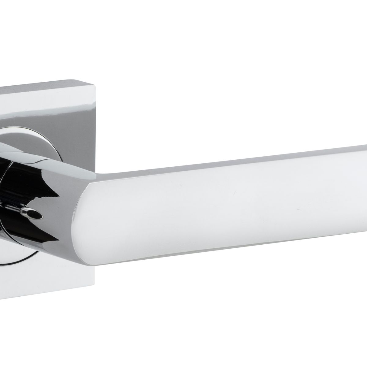 21184KIBPRIV60 - Osaka Lever - Square Rose (Inbuilt Privacy) - Polished Chrome - Privacy